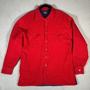 EUC Vintage Sears Sportswear Corduroy Jacket Shacket Men’s Size L Tall Red Lined